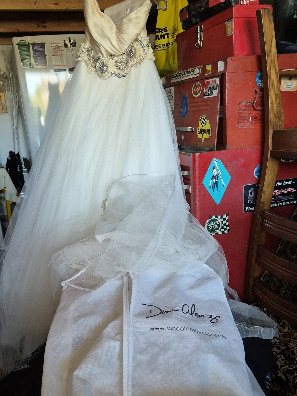 Bridal Ivory Tulle Wedding Dress with Embellished Floral Waist call 6473398983